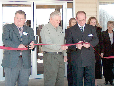 Cutting the ribbon