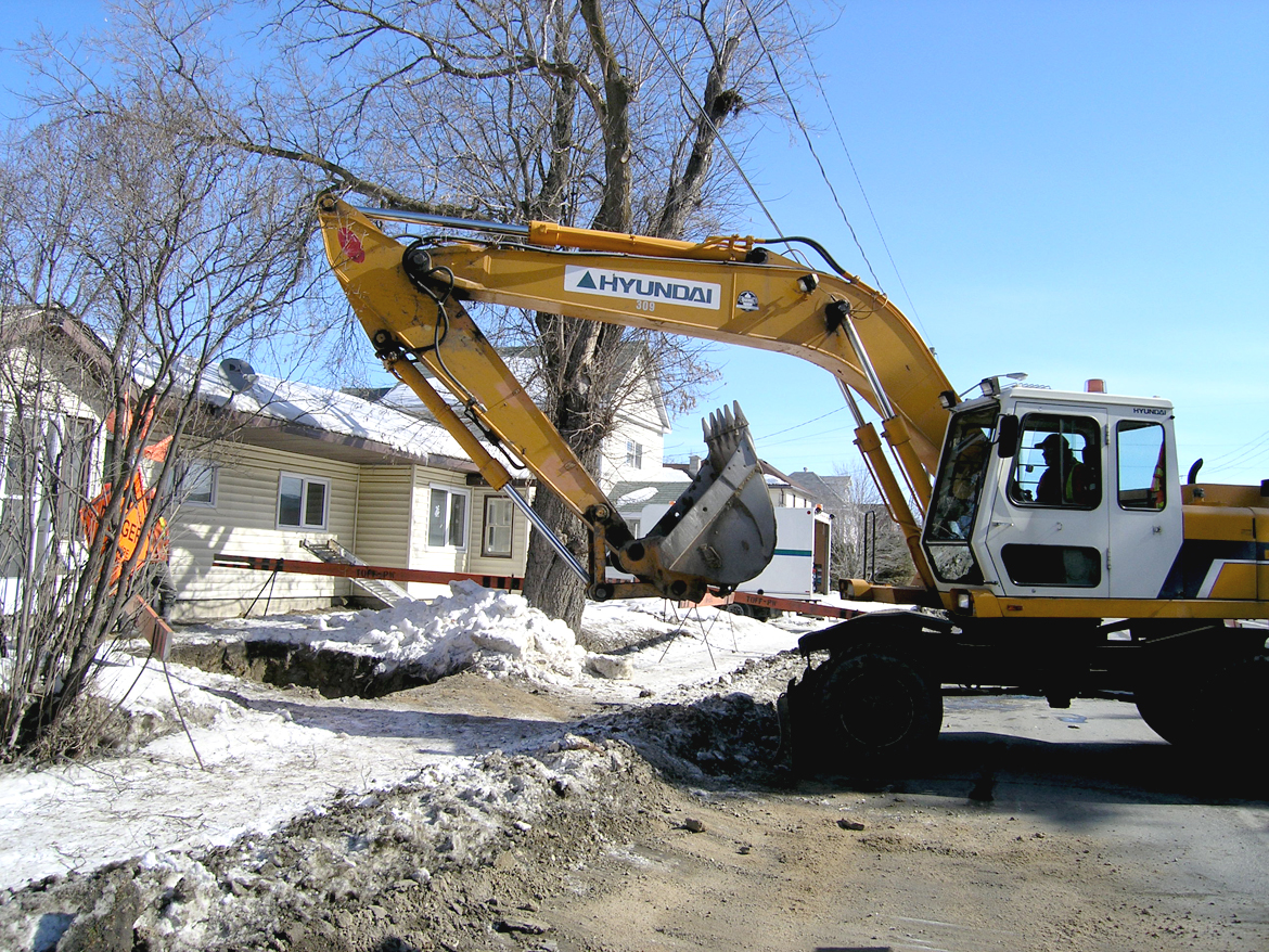 Digging away