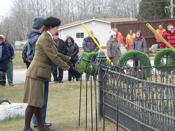 Laying wreath