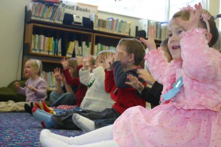 Santa visits the library