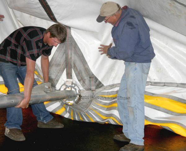 Putting up tent