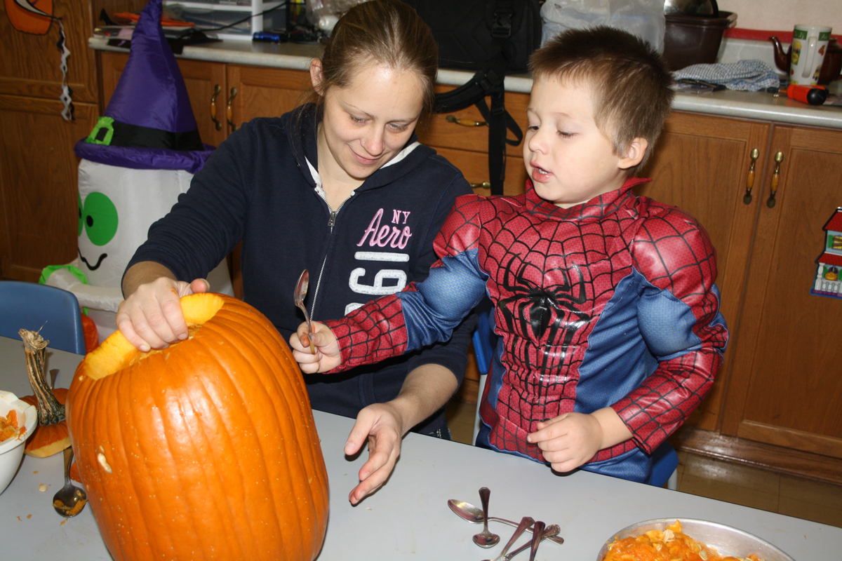 Carving pumpkin