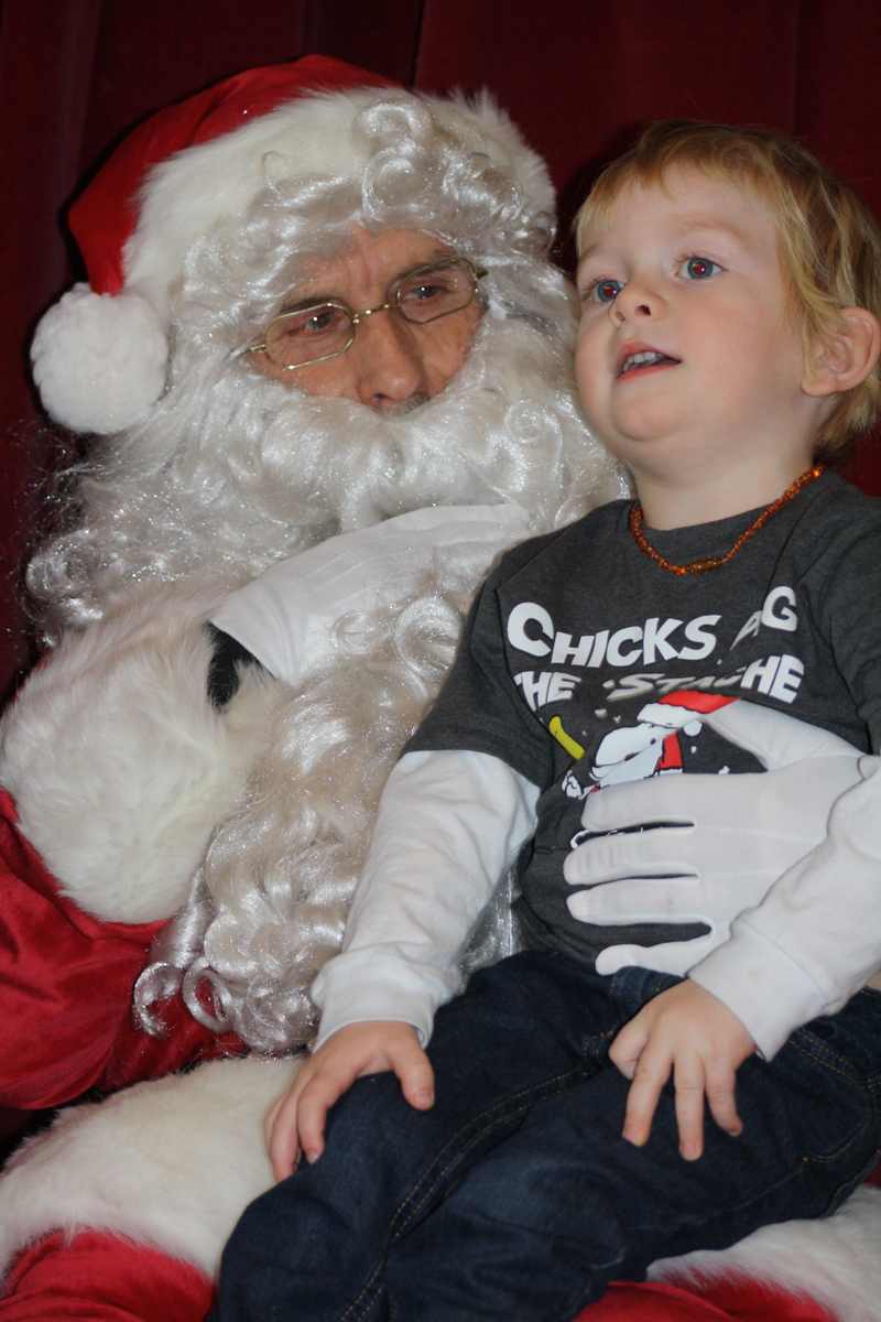 On Santa’s knee