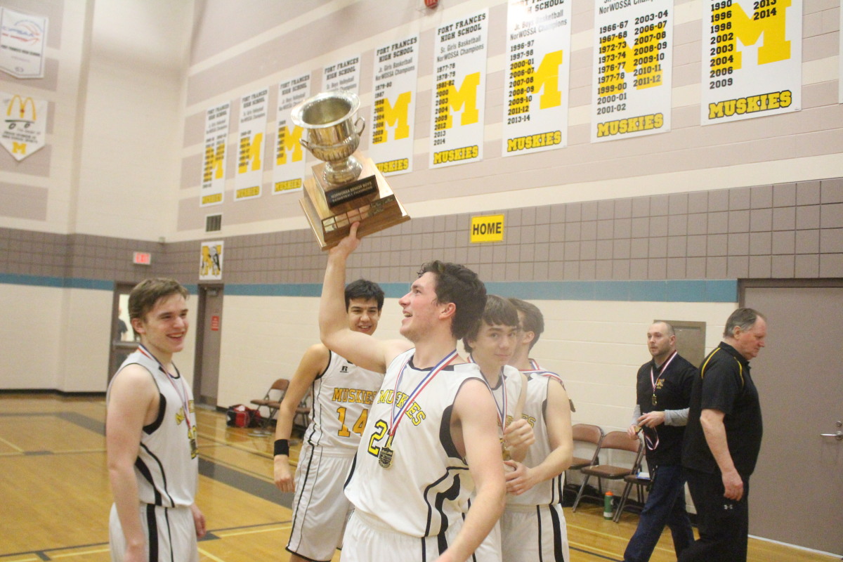 Trophy aloft
