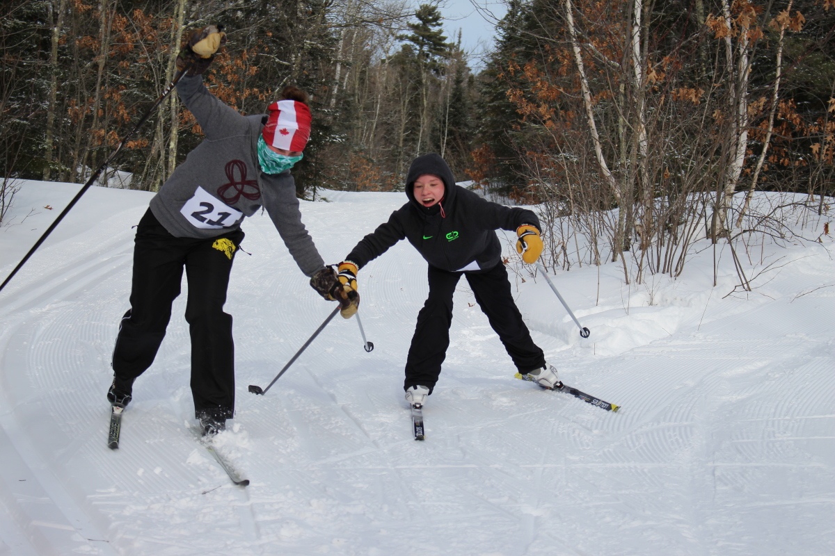 Unsteady skiers