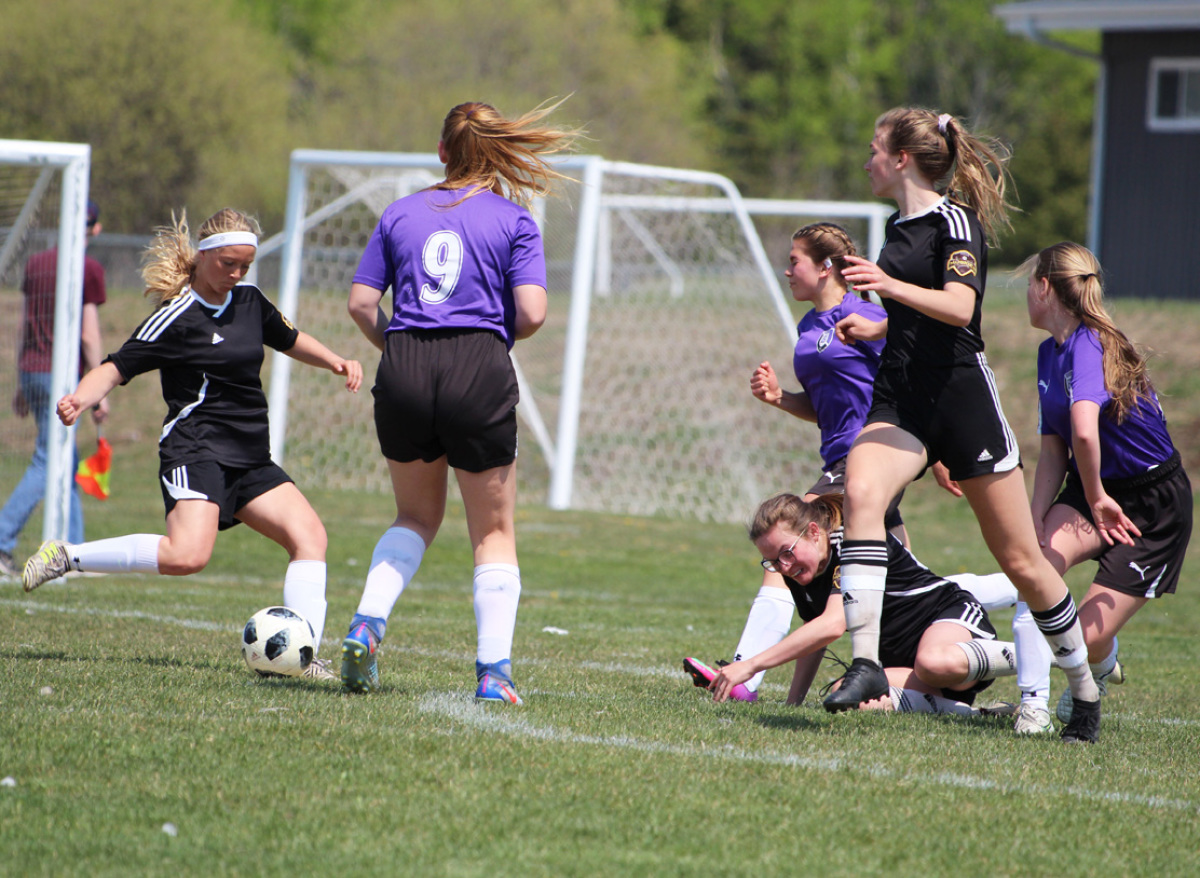 Girls’ soccer action