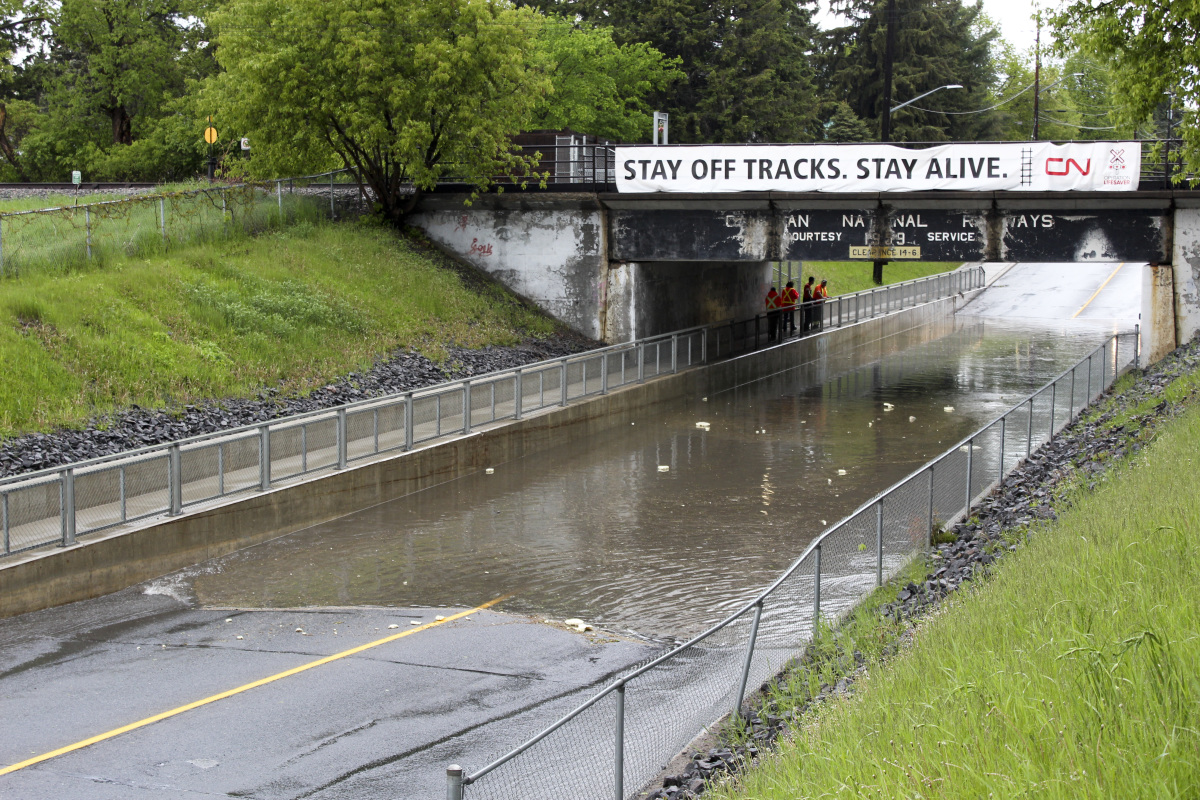 Flooded underpass