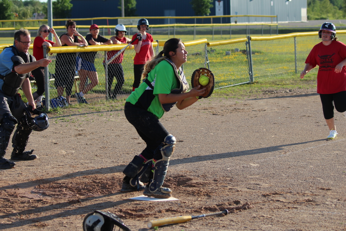 Covering home plate