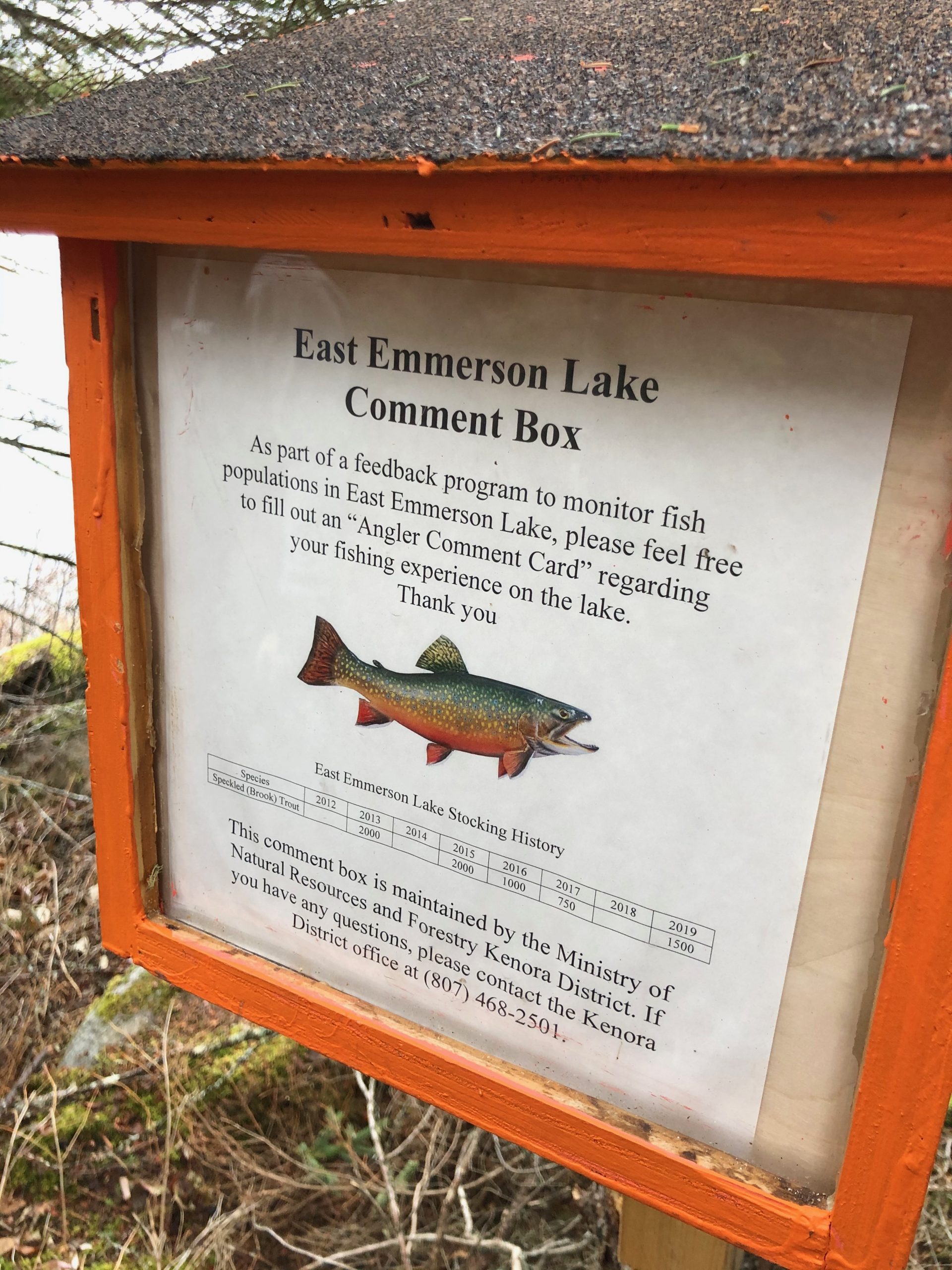 East Emmerson Lake Comment Box