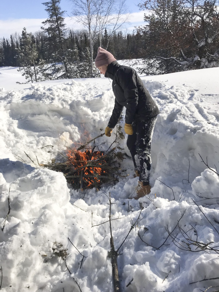 Building a winter fire