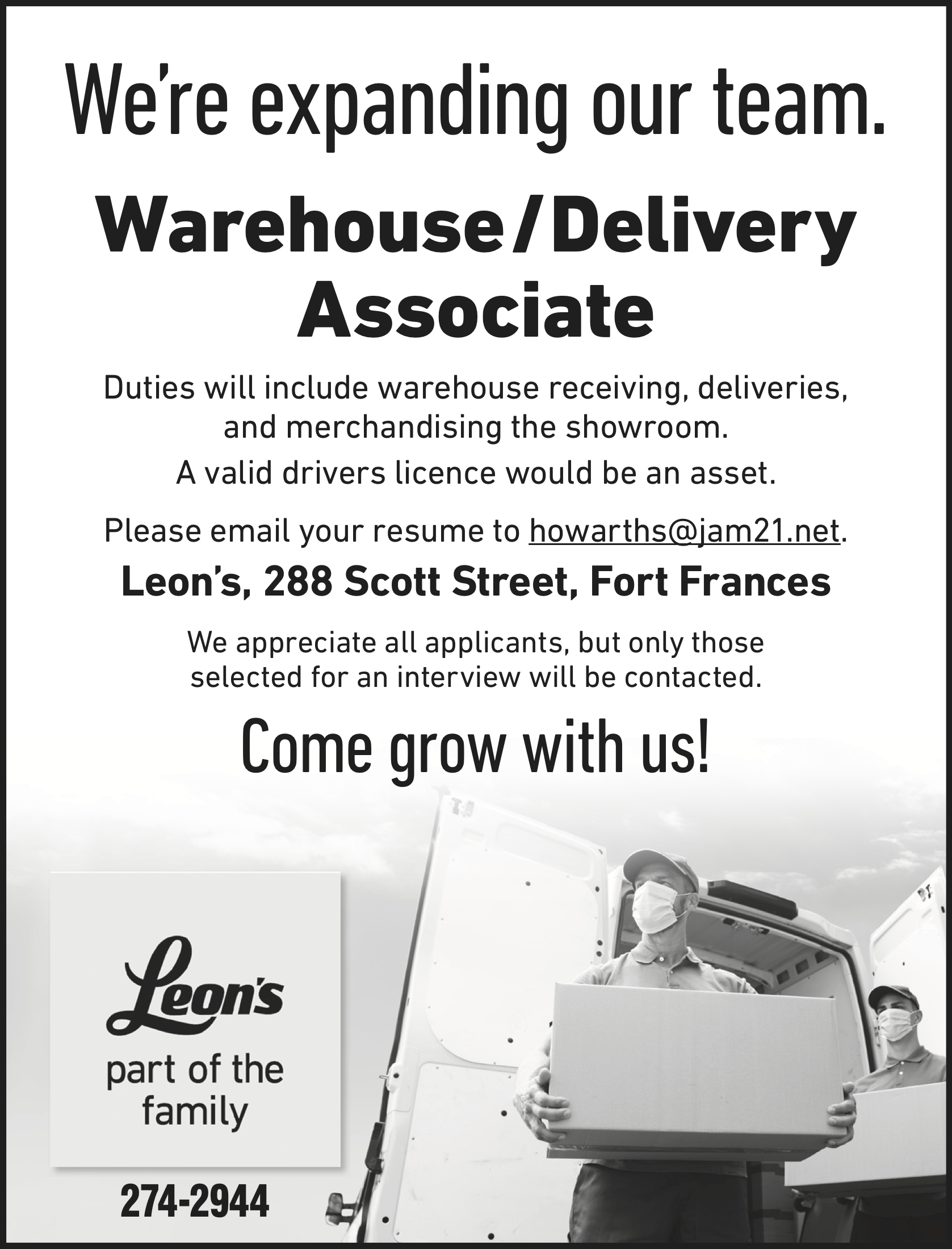 Warehouse/Delivery Associate