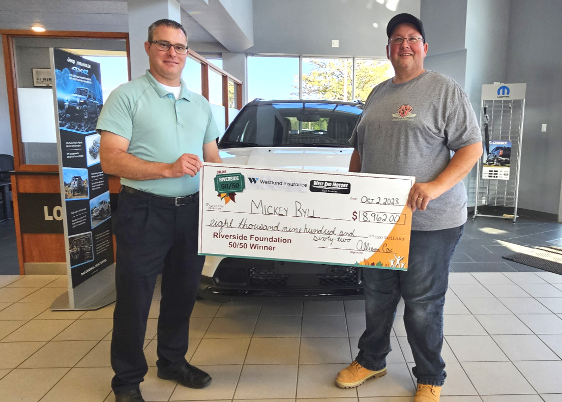 Mickey Ryll takes home Riverside Foundation’s September 50/50 Draw