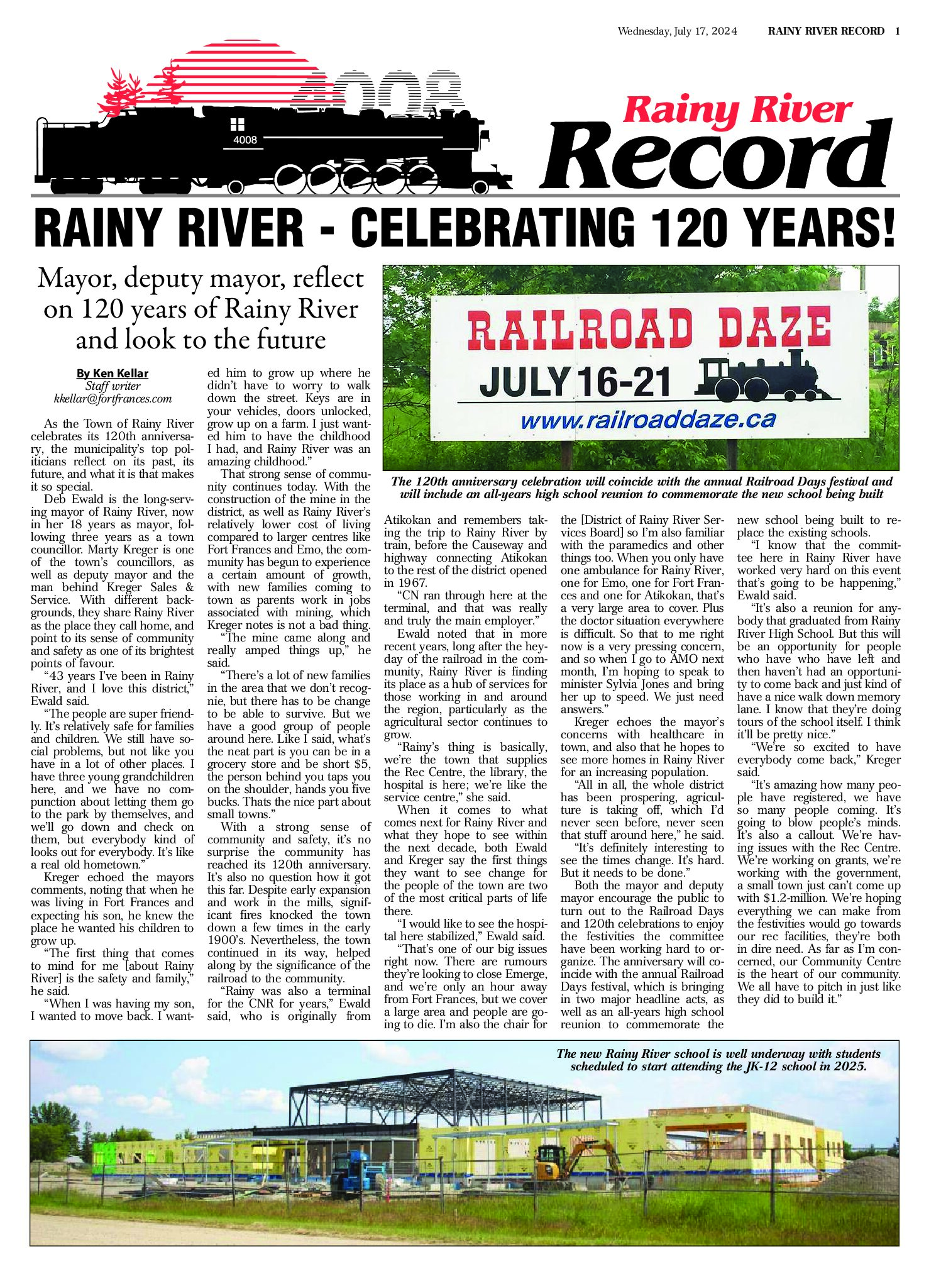 Rainy River Record – 120th Anniversary