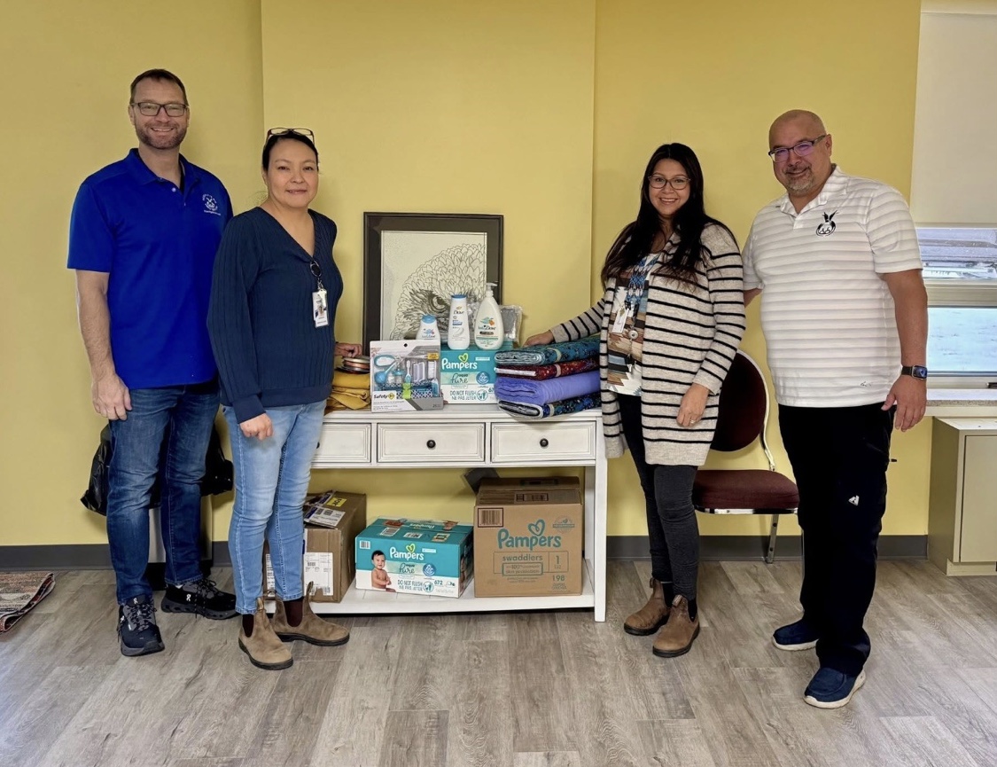 Welcome baby baskets being distributed