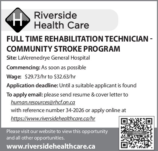 Rehabilitation Technician – Community Stroke Program