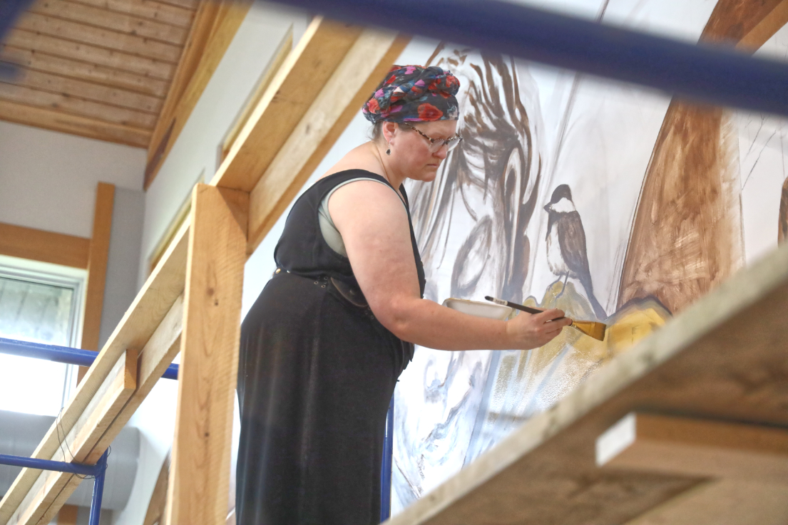 Local artist adding colour to library children’s department