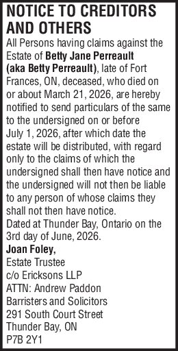Notice to Creditors and Others