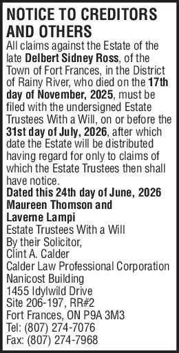 Notice to Creditors and Others