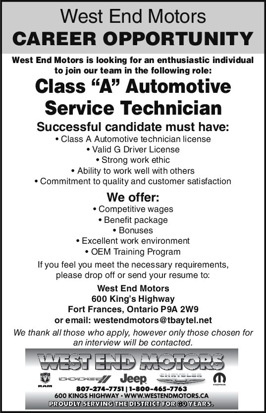 Class “A” Automotive Service Technician