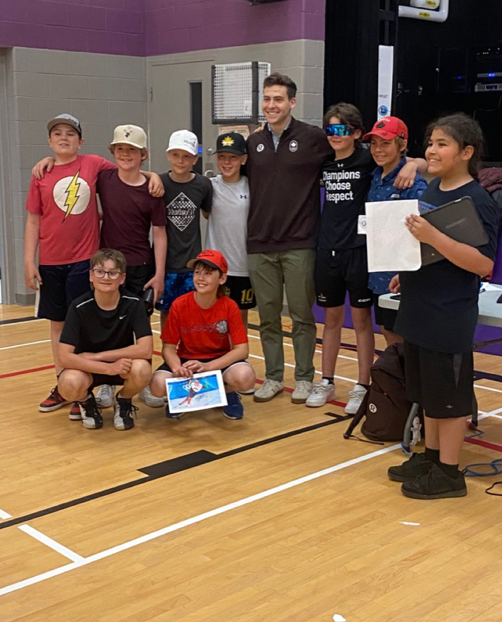Olympian speed skater shares experiences with schools in district