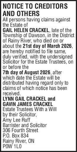 Notice to Creditors and Others