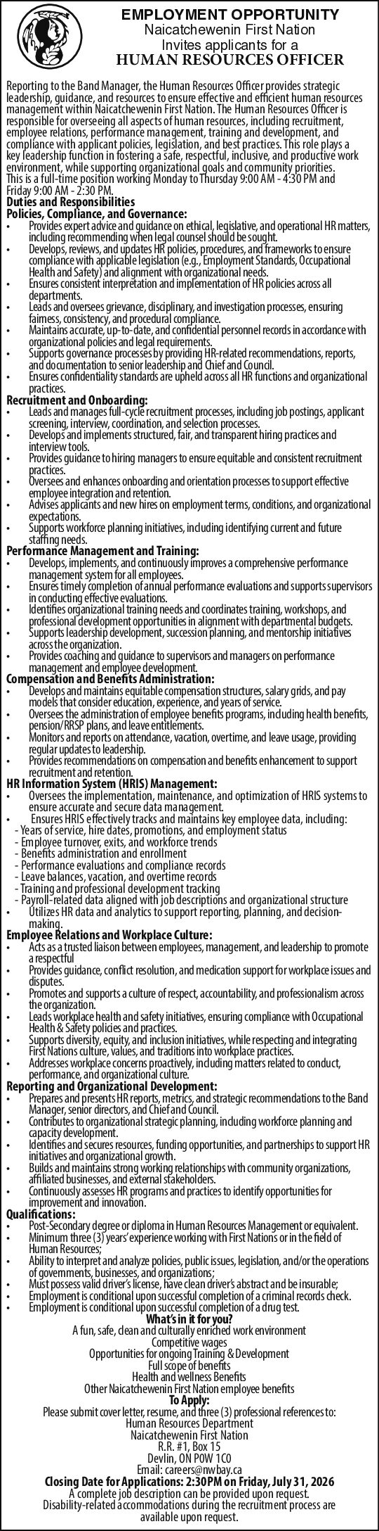 Human Resources Officer