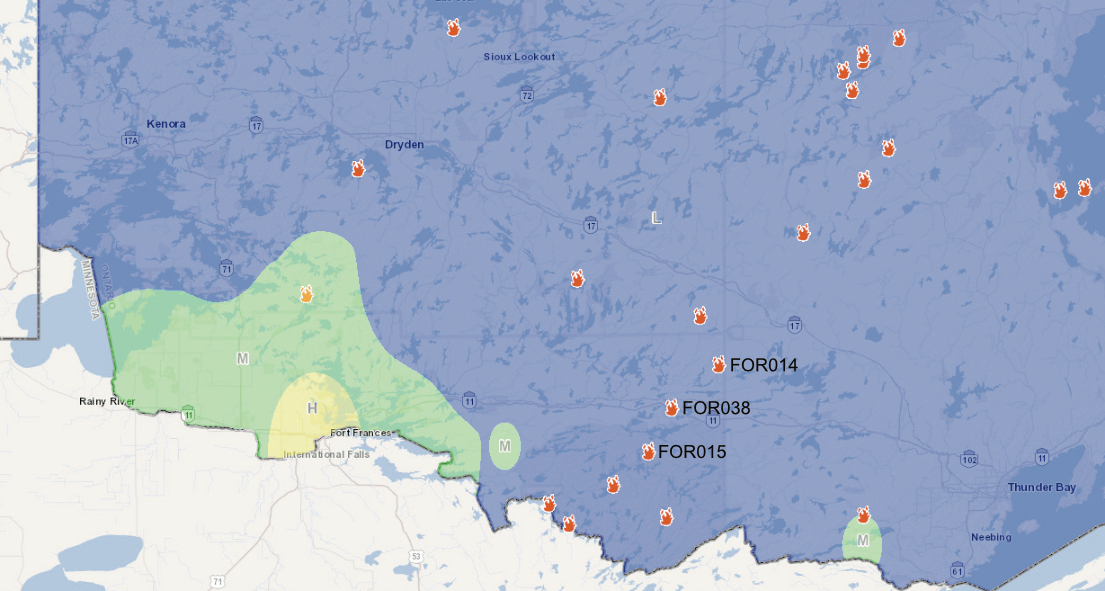 Cooler weather brings little relief as Atikokan fire cluster holds firm
