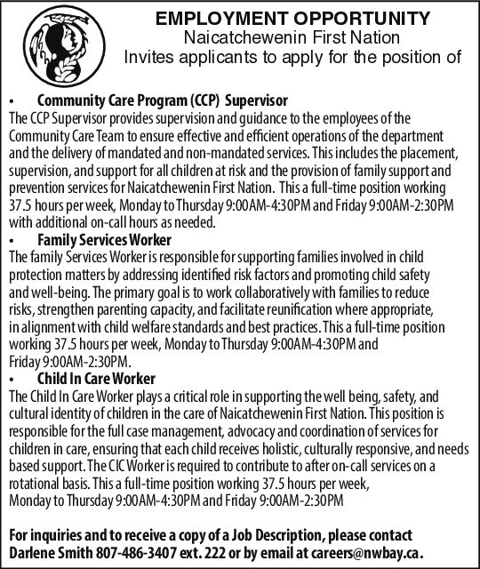 Naicatchewenin First Nation Positions