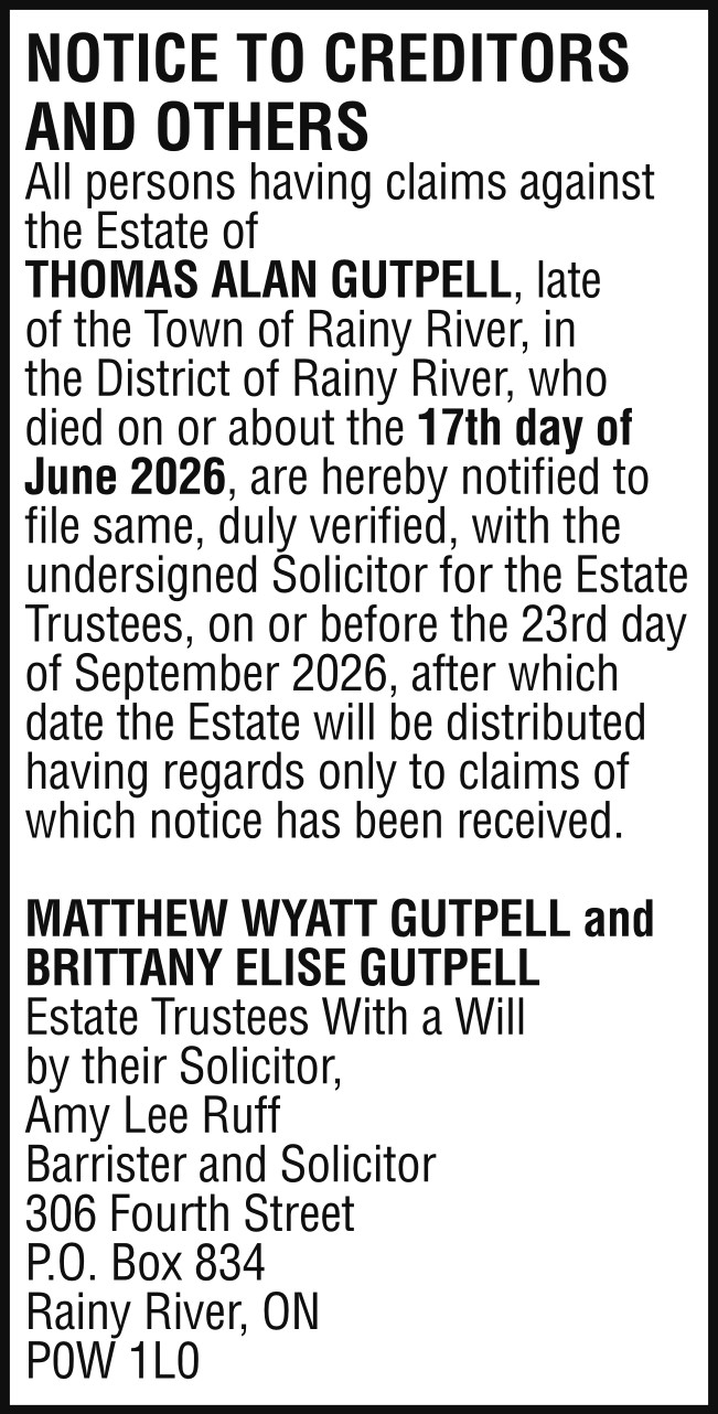 Notice to Creditors and Others