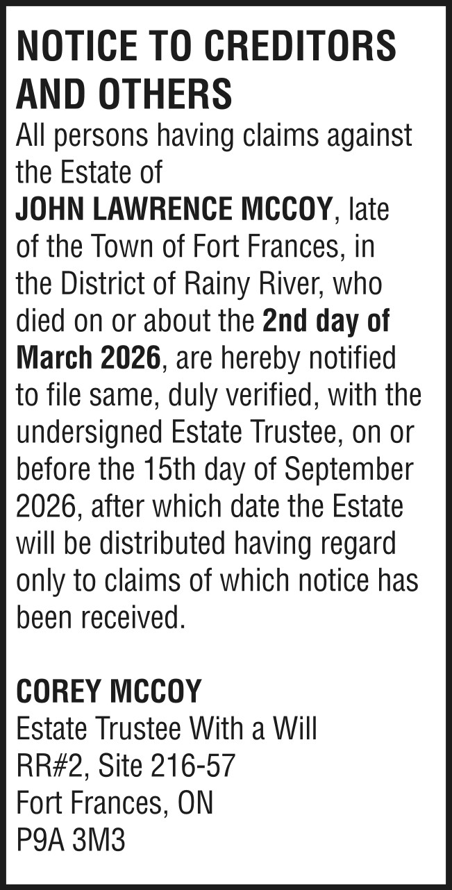 Notice to Creditors and Others