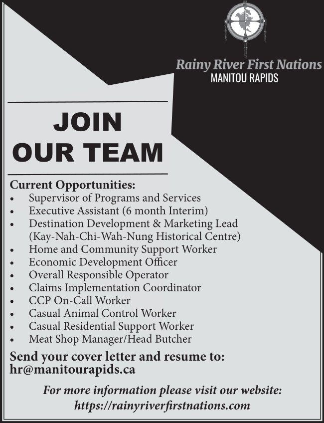 Join Our Team – Rainy River First Nations