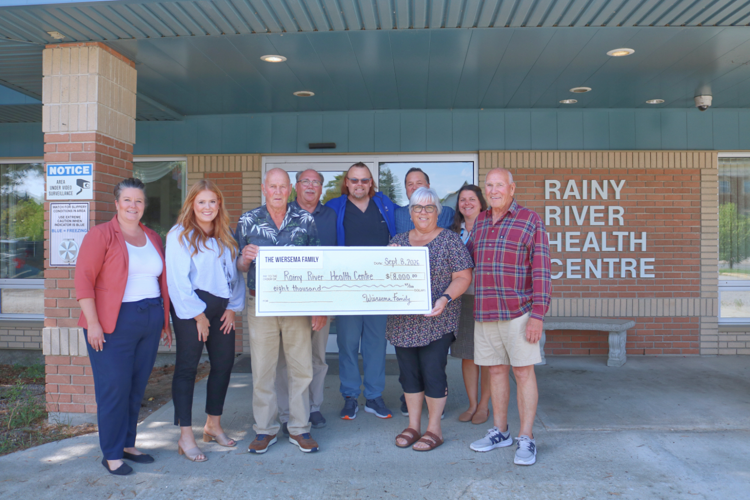 Wiersema family reunion raises $8,000 for Rainy River Health Centre