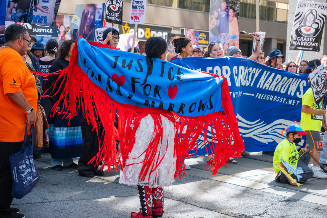Grassy Narrows River Run brings demandsfor mercury justice to Tkarón:to